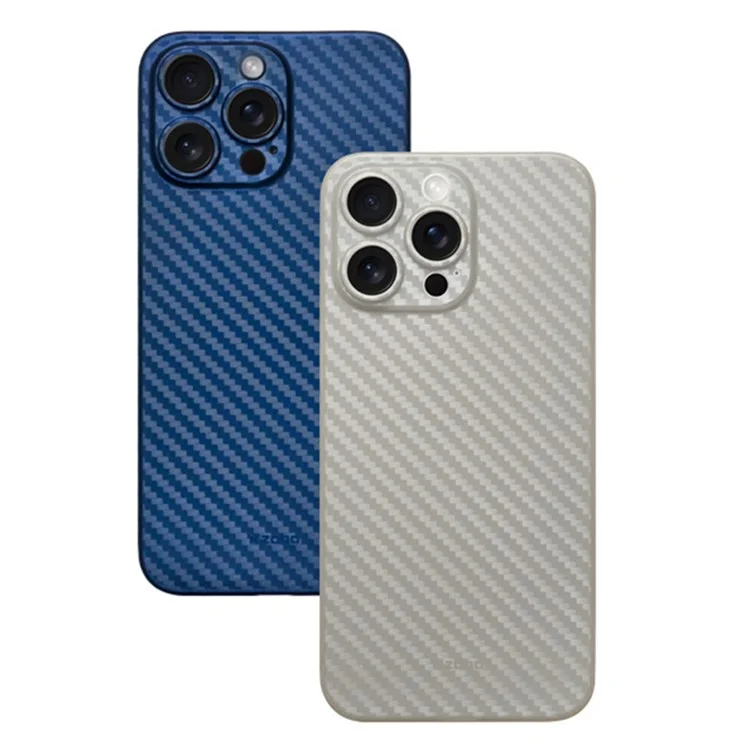 KZDOO Für iPhone 15 Pro Max Kohlefaser-Textur Rückseite Hülle PP Handy Cover - Titangau