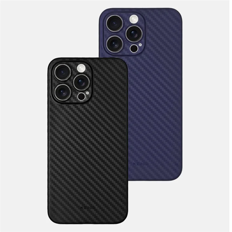 KZDOO Für iPhone 15 Pro Max Kohlefaser-Textur Rückseite Hülle PP Handy Cover - Titangau
