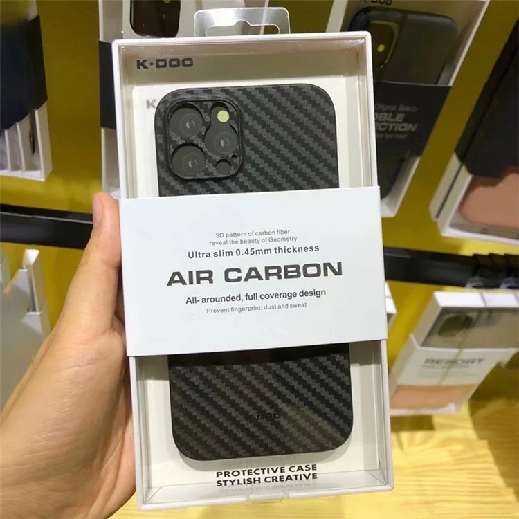 KZDOO Für iPhone 15 Pro Max Kohlefaser-Textur Rückseite Hülle PP Handy Cover - Titangau
