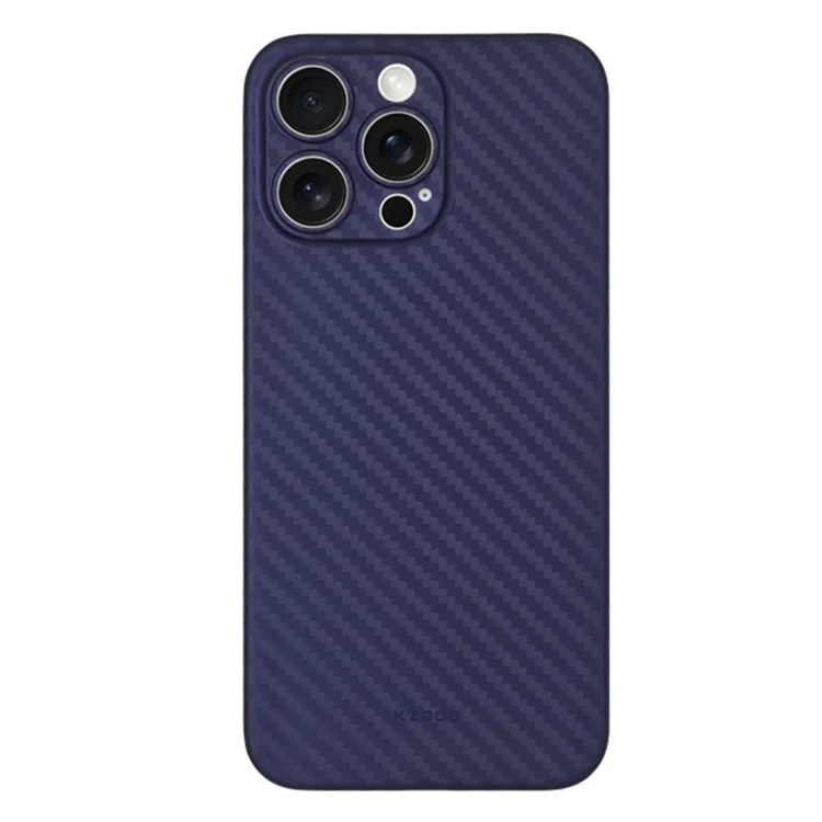 KZDOO For iPhone 15 Pro Max Carbon Fiber Texture Back Case PP Cell Phone Cover - Purple