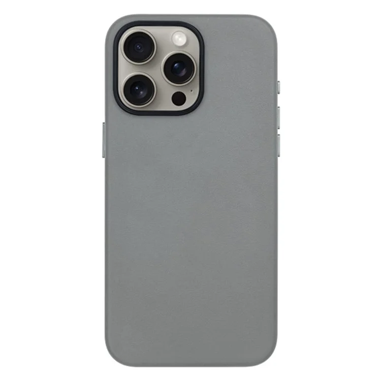 KZDOO Noble Collection Slim Case for iPhone 15 Pro Max PU Leather Flip Phone Cover - Gris