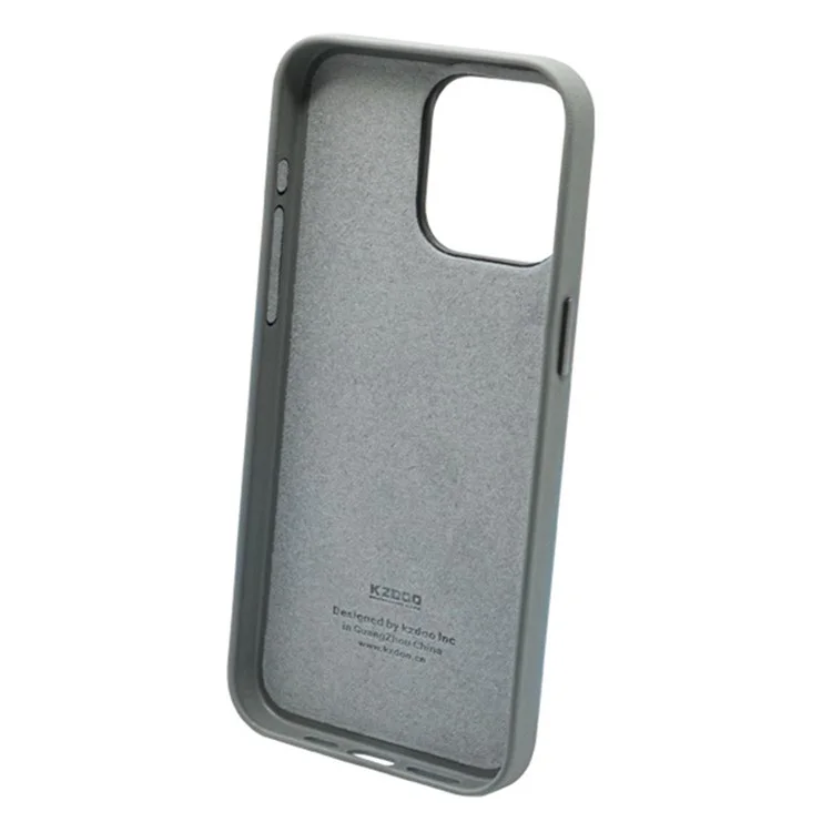 KZDOO Noble Collection Slim Case for iPhone 15 Pro Max PU Leather Flip Phone Cover - Gris