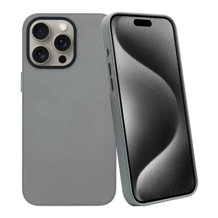 KZDOO Noble Collection Slim Case for iPhone 15 Pro Max PU Leather Flip Phone Cover - Gris