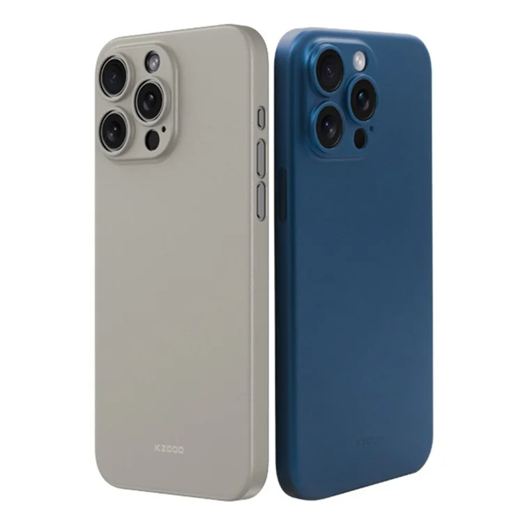 Serie Air Skin KZDOO para iPhone 15 Pro Funda antihuellas mate Ultra delgada Cubierta de teléfono - Negro 