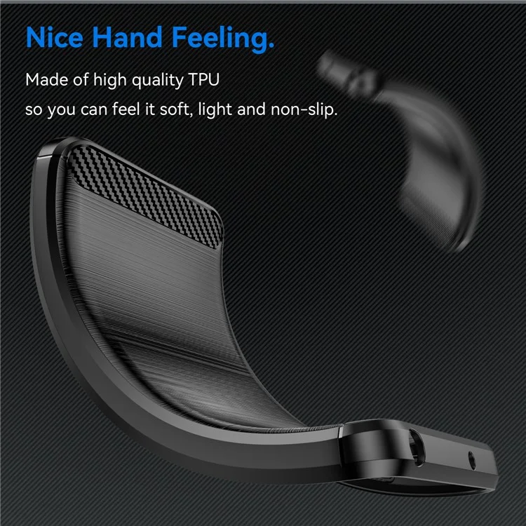 Para Honor X7b 4G / Honor 90 Smart TPU Case Capa de Telefone Textura de Fibra de Carbono - Preto