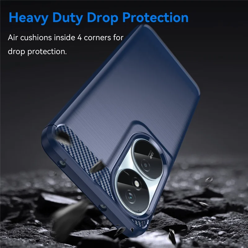 For Honor X7b 4G / Honor 90 Smart TPU Case Phone Cover Carbon Fiber Texture - Blue