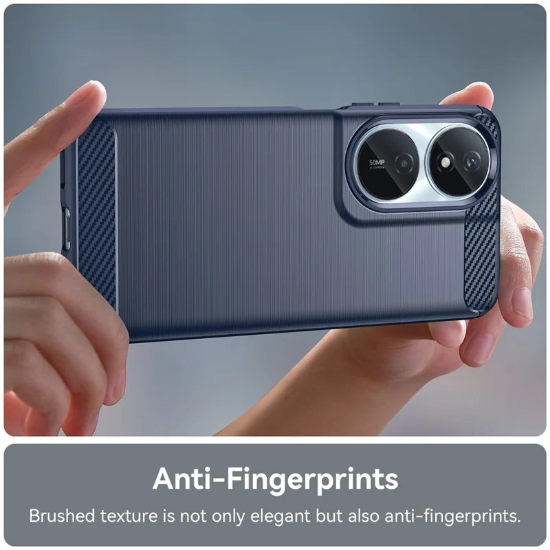 For Honor X7b 4G / Honor 90 Smart TPU Case Phone Cover Carbon Fiber Texture - Blue