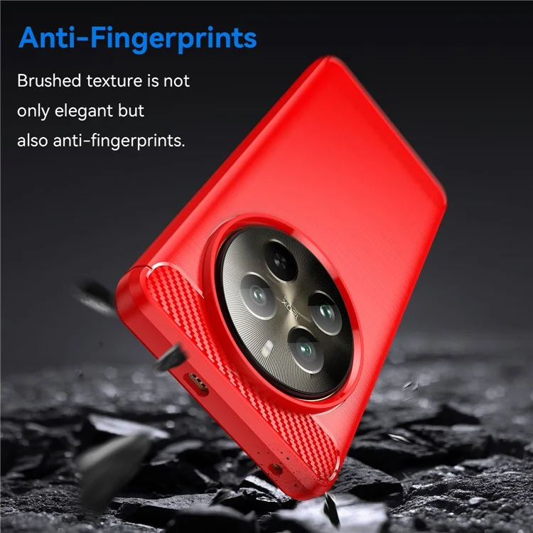 For Realme 12 Pro 5G / 12 Pro+ 5G Case Carbon Fiber Texture Anti-scratch TPU Cover - Red