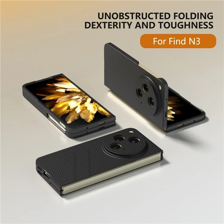 Funda para Oppo Find N3 5G, textura mate, dura, PC a prueba de golpes - Negro