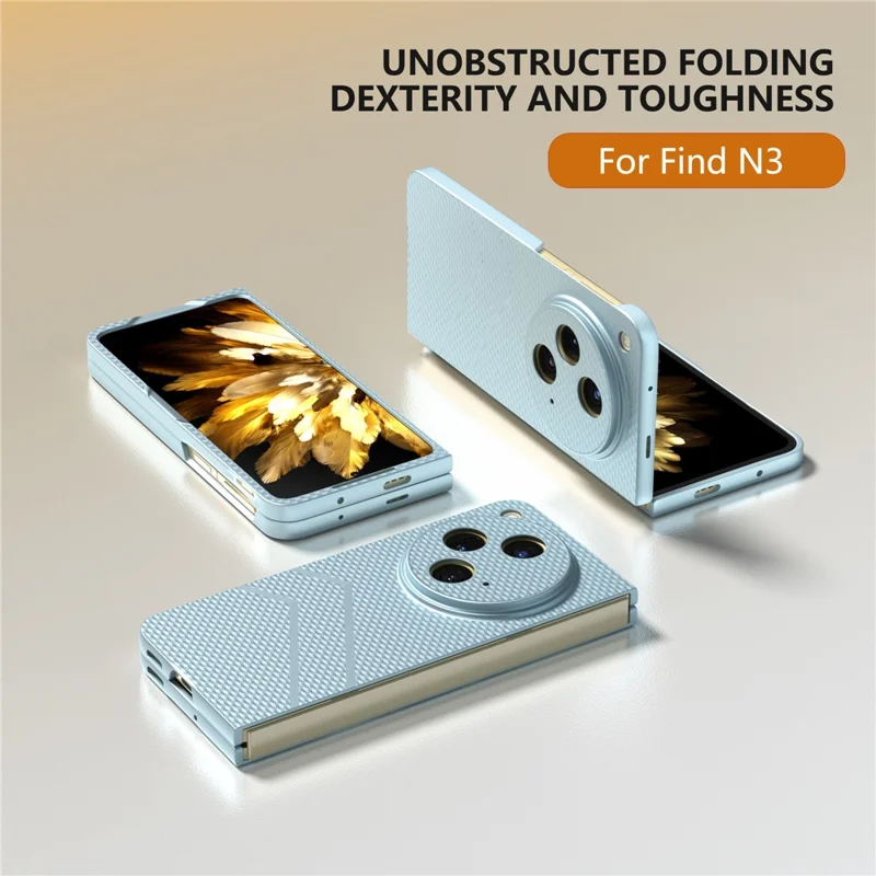 For Oppo Find N3 5G Case Matt struktur Hård PC Stødfast Telefonbeskyttelse - Blå