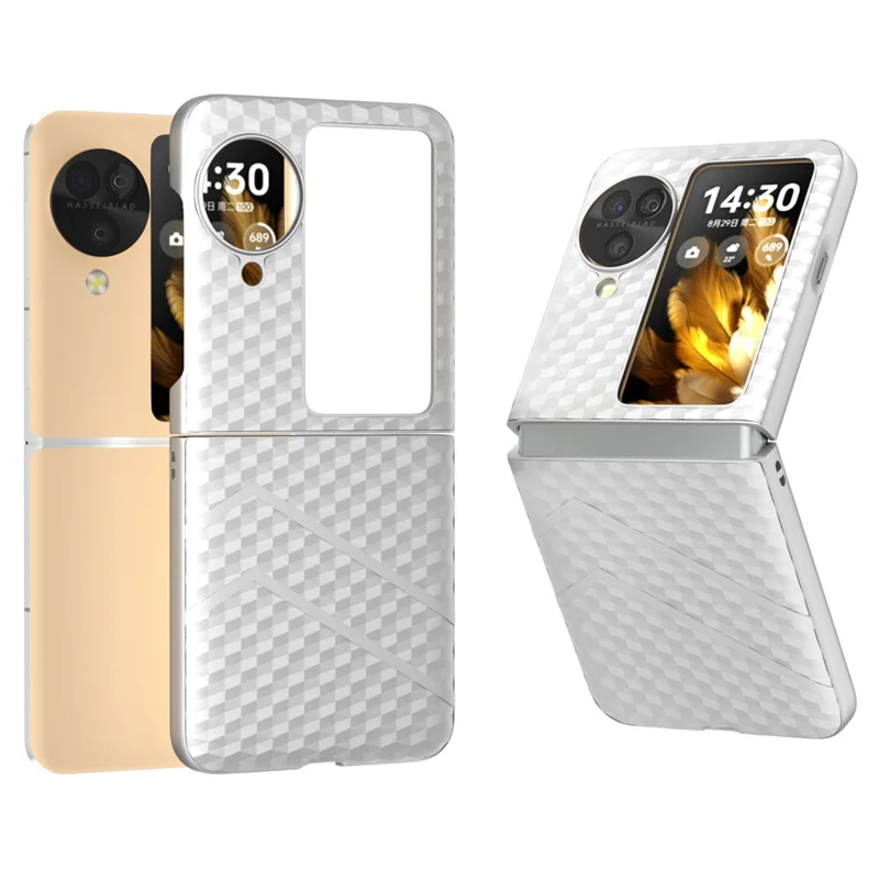 For Oppo Find N3 Flip 5G Shockproof Case Matte Texture Hard PC Slim Phone Case - Silver