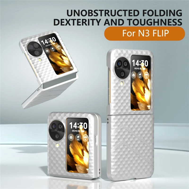 For Oppo Find N3 Flip 5G Shockproof Case Matte Texture Hard PC Slim Phone Case - Silver