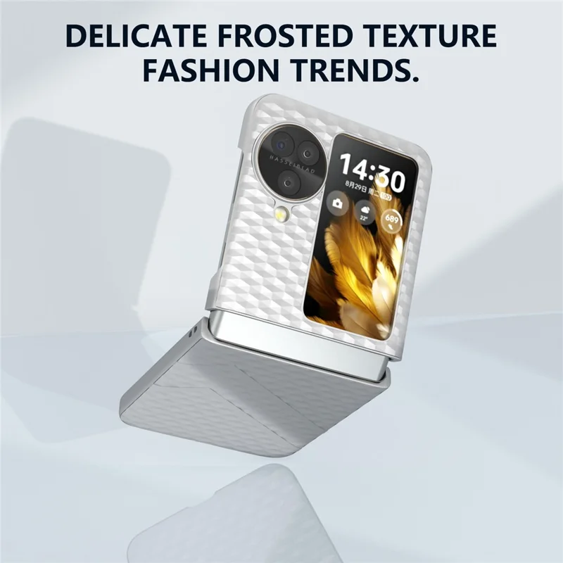 For Oppo Find N3 Flip 5G Shockproof Case Matte Texture Hard PC Slim Phone Case - Silver