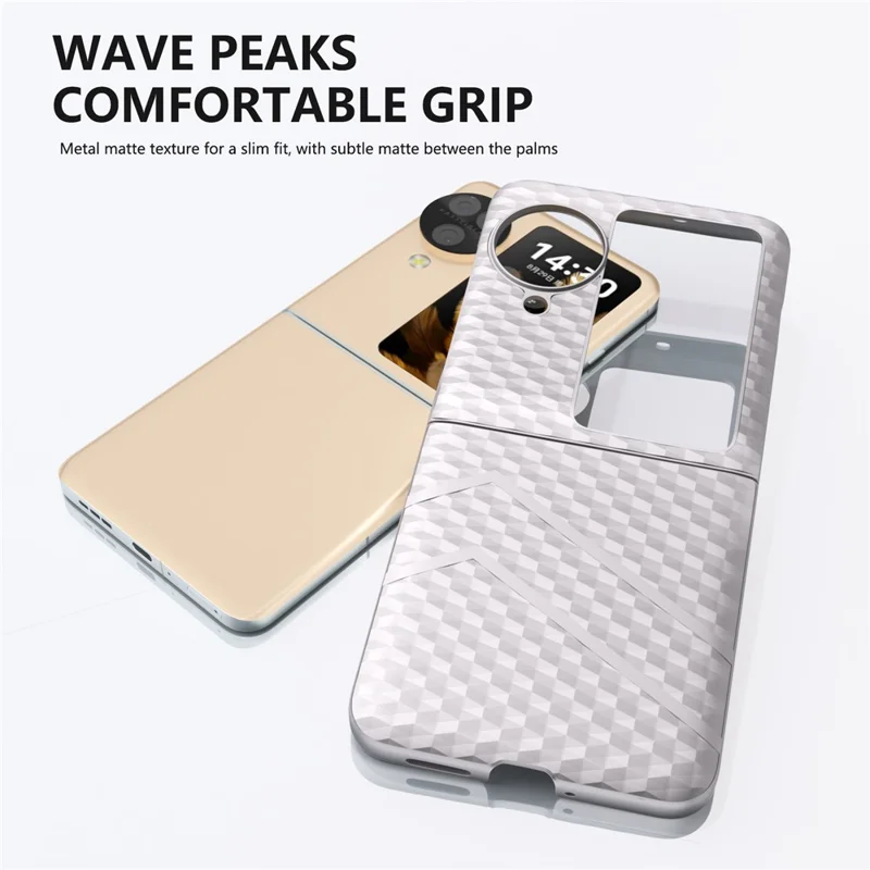 For Oppo Find N3 Flip 5G Shockproof Case Matte Texture Hard PC Slim Phone Case - Silver