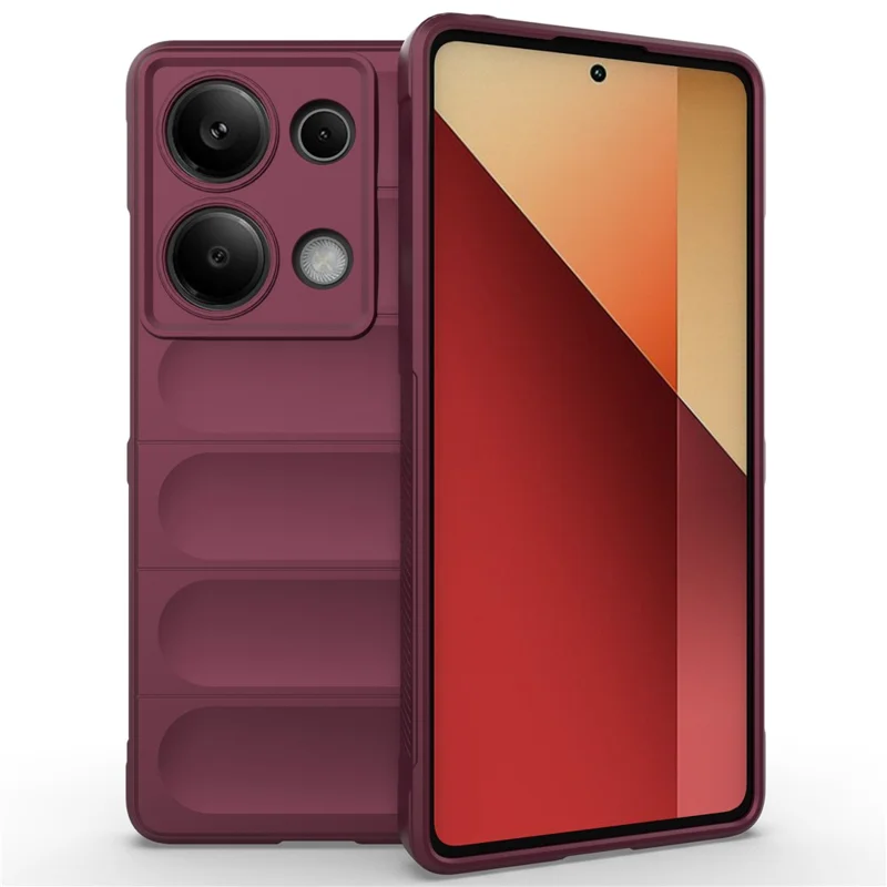 For Xiaomi Redmi Note 13 Pro 4G Cell Phone Case Drop Protection TPU Protective Cover - Wine Red