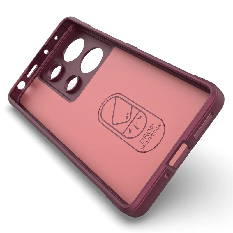 For Xiaomi Redmi Note 13 Pro 4G Cell Phone Case Drop Protection TPU Protective Cover - Wine Red