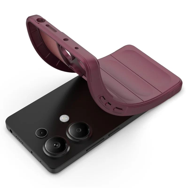 For Xiaomi Redmi Note 13 Pro 4G Cell Phone Case Drop Protection TPU Protective Cover - Wine Red