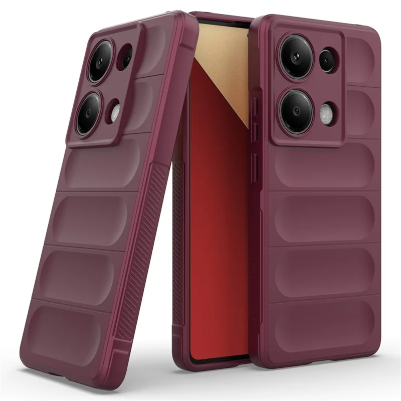 For Xiaomi Redmi Note 13 Pro 4G Cell Phone Case Drop Protection TPU Protective Cover - Wine Red