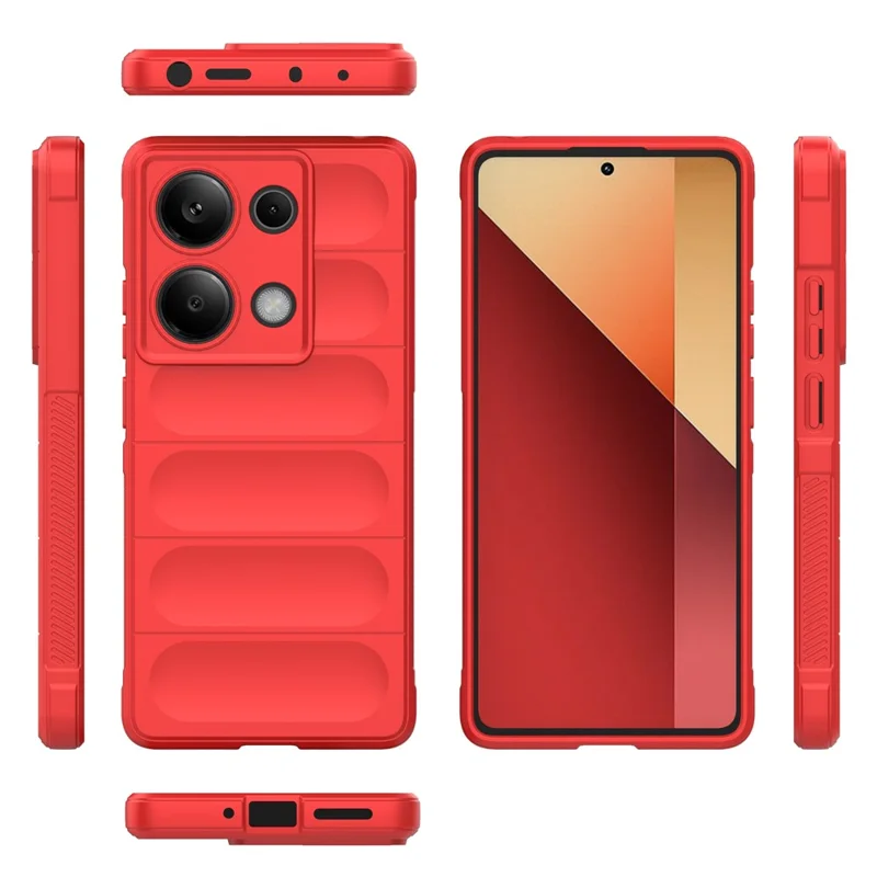 For Xiaomi Redmi Note 13 Pro 4G Cell Phone Case Drop Protection TPU Protective Cover - Red