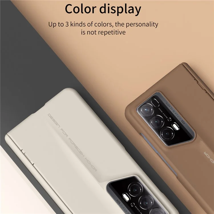 For Honor Magic V2 RSR Funda Porsche Design Protección dura de PC anti-arañazos con película de vidrio templado - Beige 
