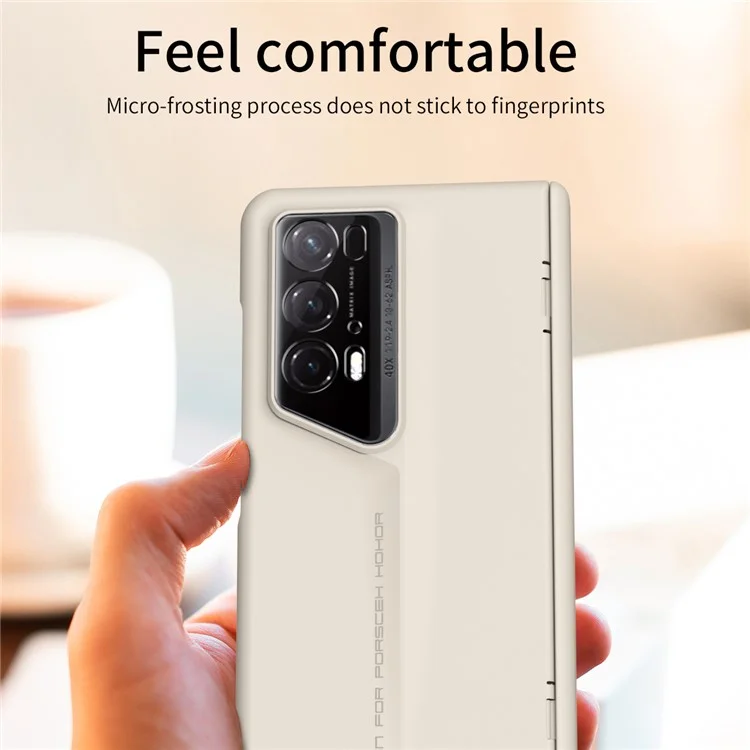 For Honor Magic V2 RSR Funda Porsche Design Protección dura de PC anti-arañazos con película de vidrio templado - Beige 