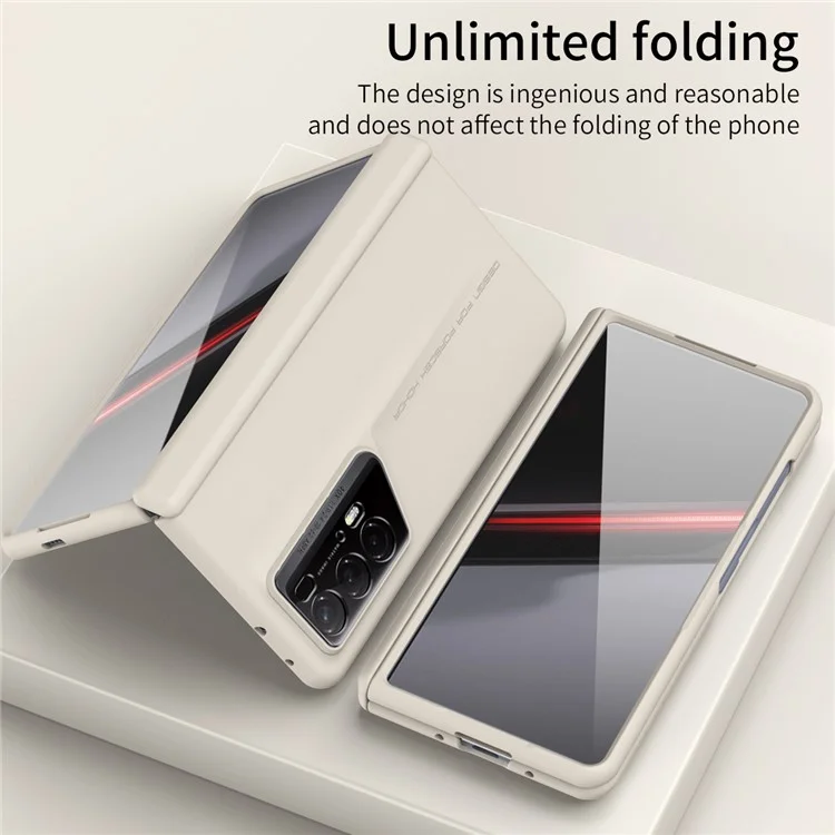 For Honor Magic V2 RSR Porsche Design Case Anti-scratch Hard PC Phone Protection Cover with Tempered Glass Film - Coffee