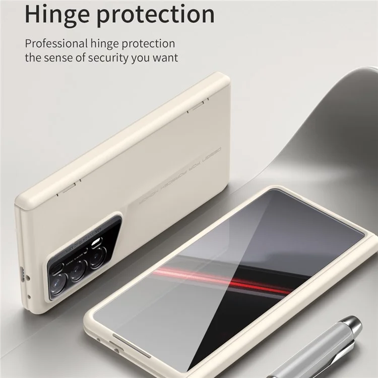 For Honor Magic V2 RSR Porsche Design Case Anti-scratch Hard PC Phone Protection Cover with Tempered Glass Film - Coffee