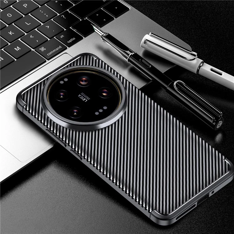For Xiaomi 14 Ultra Case TPU Carbon Fiber Texture Shockproof Mobile Phone Cover