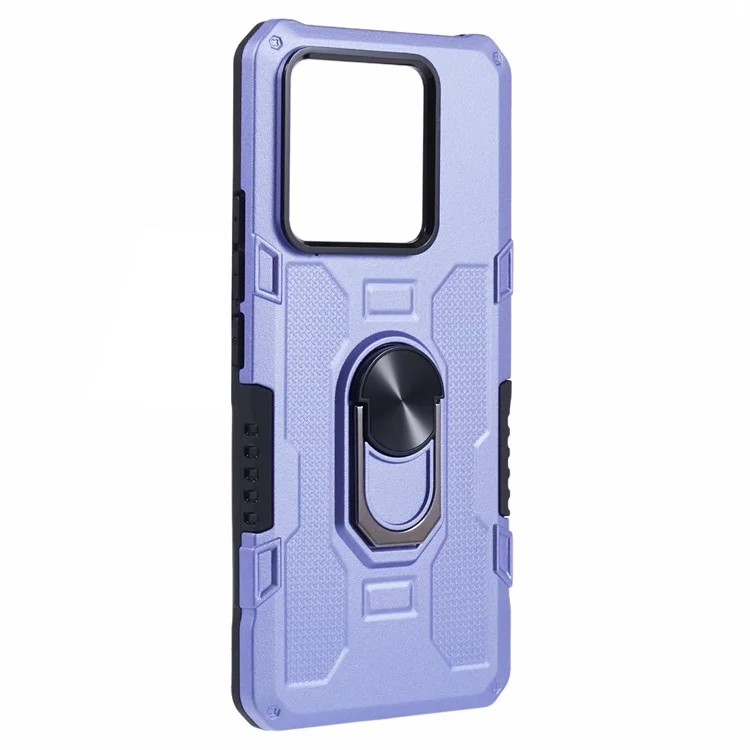 Para Xiaomi Redmi Note 13 Pro 5G / Poco X6 5G Funda de Teléfono Anillo Soporte Funda PC+TPU a Prueba de Golpes - Púrpura