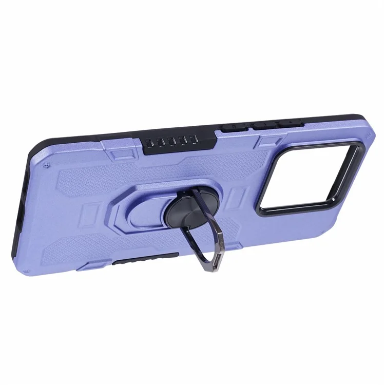 Para Xiaomi Redmi Note 13 Pro 5G / Poco X6 5G Funda de Teléfono Anillo Soporte Funda PC+TPU a Prueba de Golpes - Púrpura
