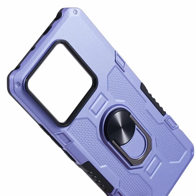 Para Xiaomi Redmi Note 13 Pro 5G / Poco X6 5G Funda de Teléfono Anillo Soporte Funda PC+TPU a Prueba de Golpes - Púrpura