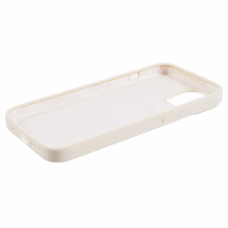 BJT Series For iPhone 15 Case TPU+Silicone Fabric Lining Magnetic Phone Case (Big Rear Lens Hole) - White