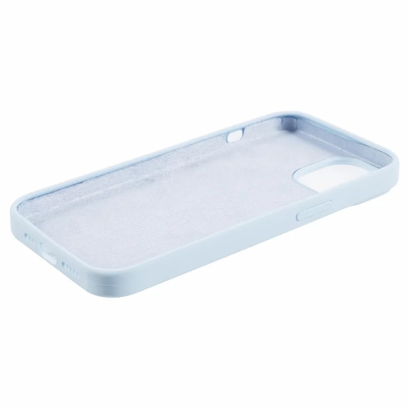 BJT Series For iPhone 15 Case TPU+Silicone Fabric Lining Magnetic Phone Case (Big Rear Lens Hole) - Sky Blue