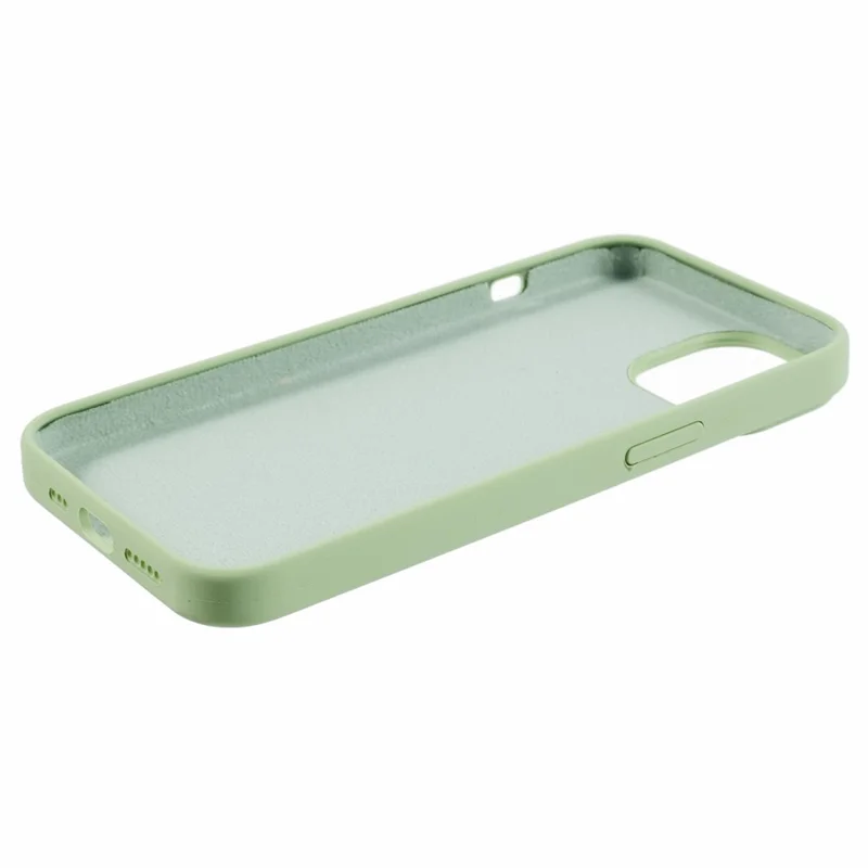 BJT Series For iPhone 15 Case TPU+Silicone Fabric Lining Magnetic Phone Case (Big Rear Lens Hole) - Matcha Green