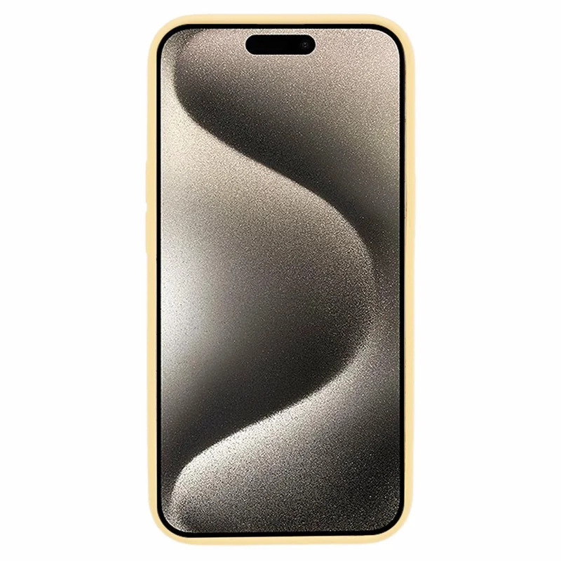 BJT Series For iPhone 15 Case TPU+Silicone Fabric Lining Magnetic Phone Case (Big Rear Lens Hole) - Yellow