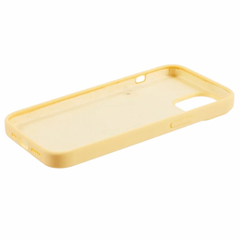 BJT Series For iPhone 15 Case TPU+Silicone Fabric Lining Magnetic Phone Case (Big Rear Lens Hole) - Yellow