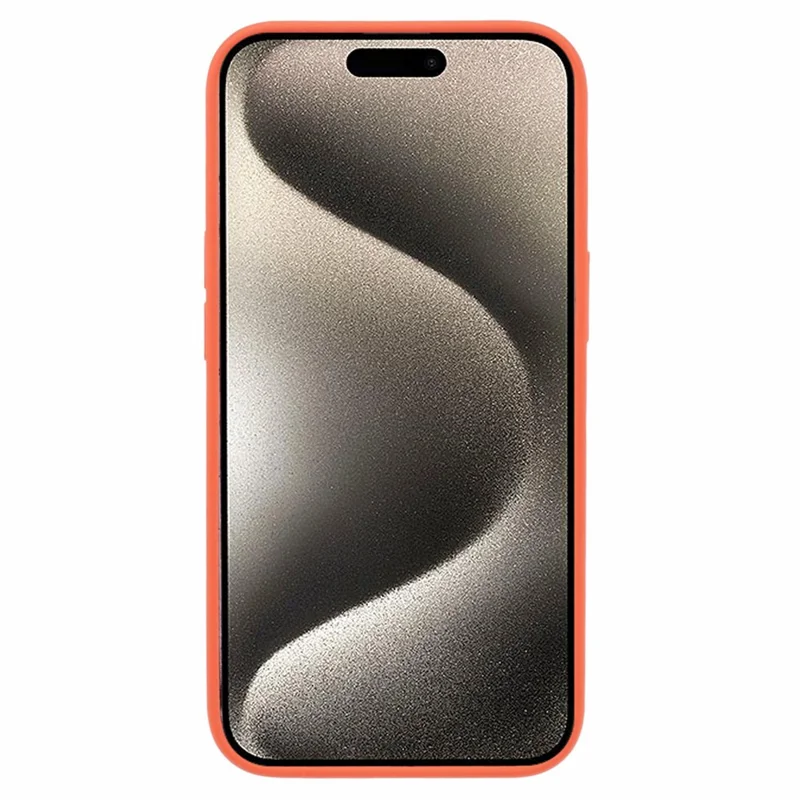 BJT Series For iPhone 15 Case TPU+Silicone Fabric Lining Magnetic Phone Case (Big Rear Lens Hole) - Orange