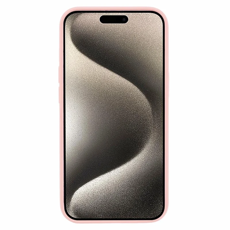 BJT Series For iPhone 15 Case TPU+Silicone Fabric Lining Magnetic Phone Case (Big Rear Lens Hole) - Pink