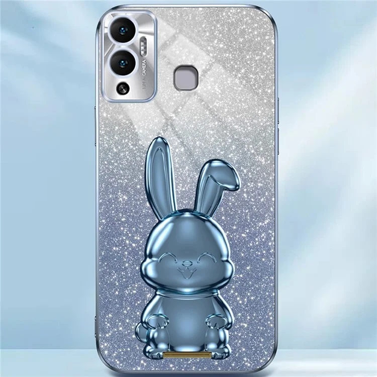 Per Infinix Hot 12 Play 4G Custodia Protettiva Disegno Coniglio Supporto Slim Cover per Telefono - Blu