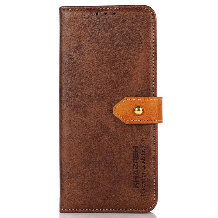 KHAZNEH For OnePlus Ace 3 5G / 12R 5G Case PU Leather Shockproof TPU Shell Folio Cover - Brown