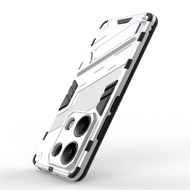 For Xiaomi Redmi Note 13 Pro 4G / Poco M6 Pro 4G Cell Phone Case PC+TPU Back Cover with Kickstand - White