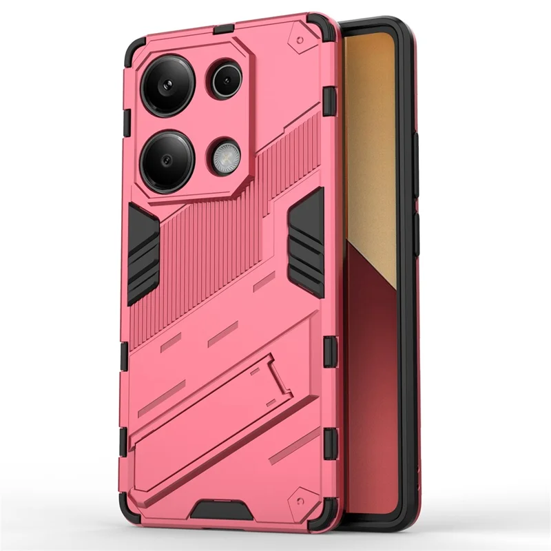 For Xiaomi Redmi Note 13 Pro 4G / Poco M6 Pro 4G Cell Phone Case PC+TPU Back Cover with Kickstand - Rose