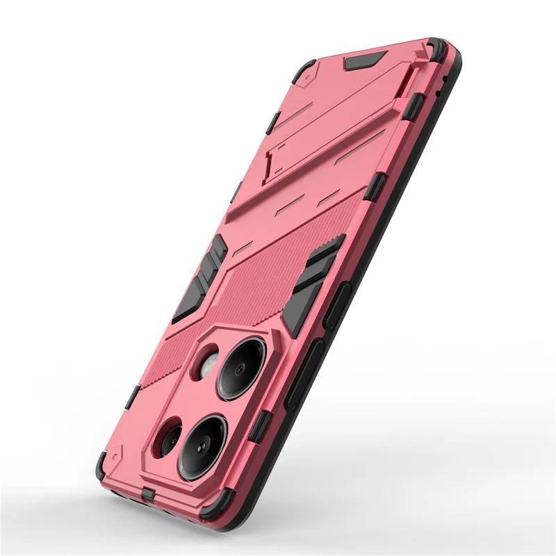 For Xiaomi Redmi Note 13 Pro 4G / Poco M6 Pro 4G Cell Phone Case PC+TPU Back Cover with Kickstand - Rose