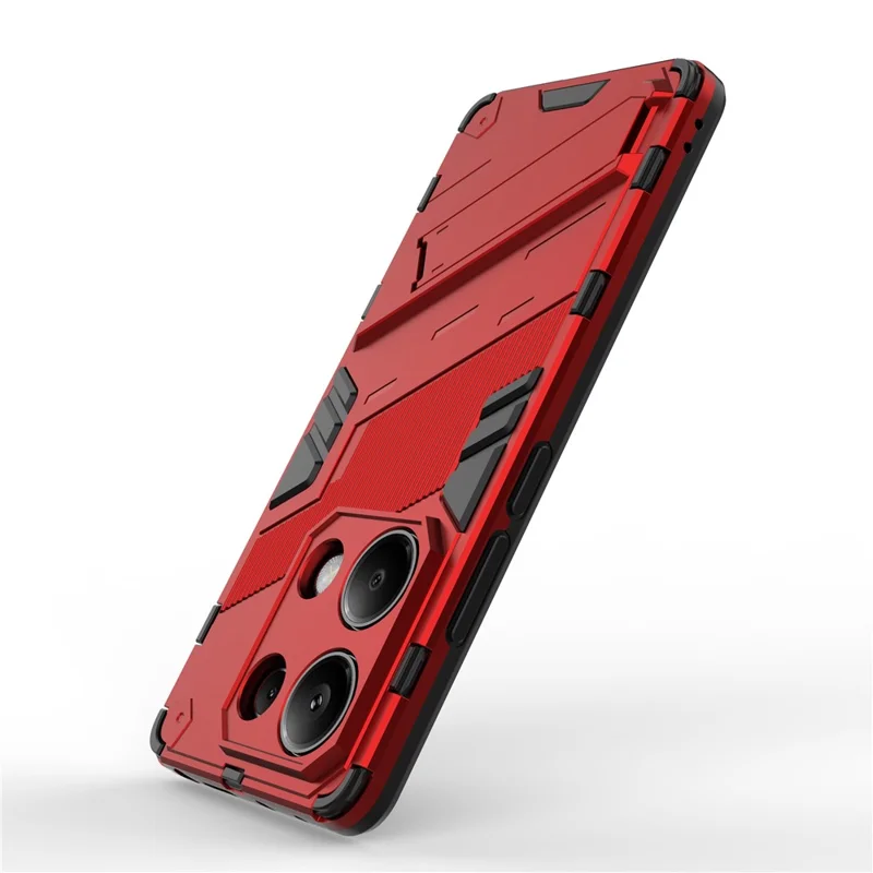 For Xiaomi Redmi Note 13 Pro 4G / Poco M6 Pro 4G Cell Phone Case PC+TPU Back Cover with Kickstand - Red