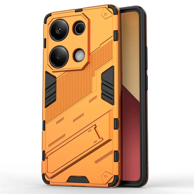 For Xiaomi Redmi Note 13 Pro 4G / Poco M6 Pro 4G Cell Phone Case PC+TPU Back Cover with Kickstand - Orange