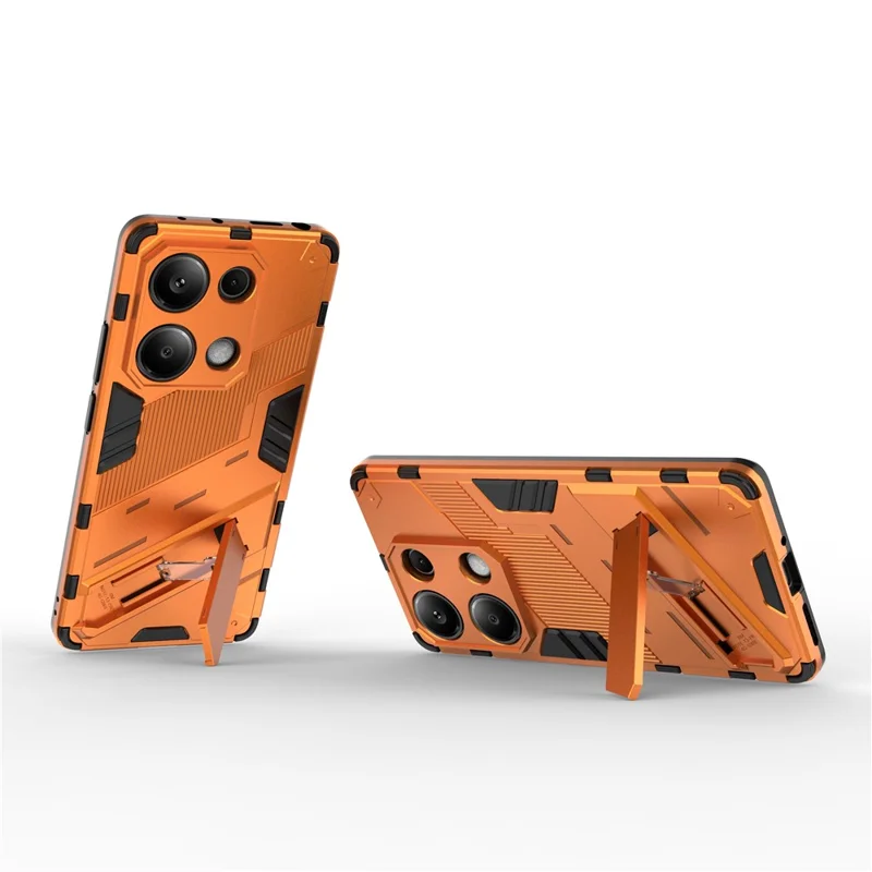 For Xiaomi Redmi Note 13 Pro 4G / Poco M6 Pro 4G Cell Phone Case PC+TPU Back Cover with Kickstand - Orange