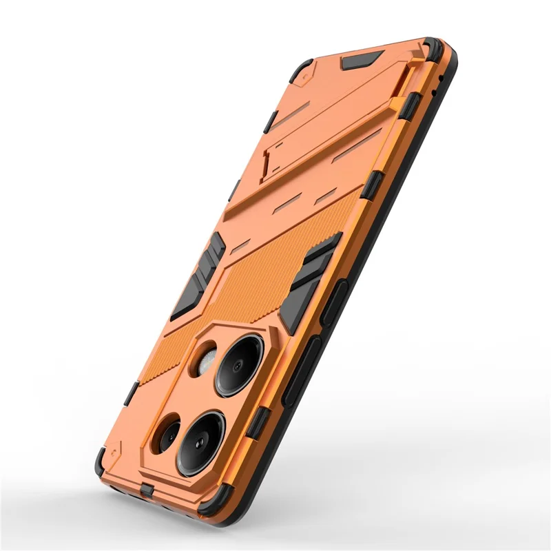For Xiaomi Redmi Note 13 Pro 4G / Poco M6 Pro 4G Cell Phone Case PC+TPU Back Cover with Kickstand - Orange