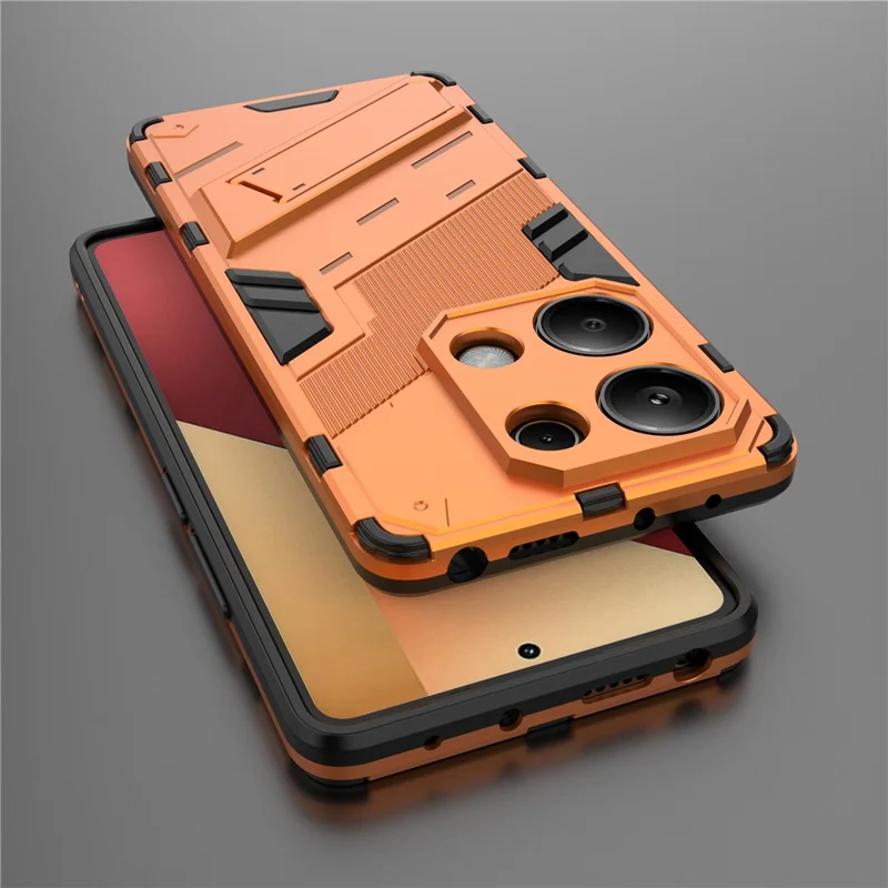 For Xiaomi Redmi Note 13 Pro 4G / Poco M6 Pro 4G Cell Phone Case PC+TPU Back Cover with Kickstand - Orange