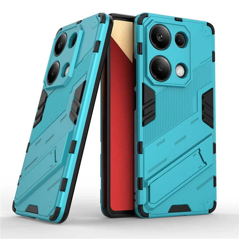 For Xiaomi Redmi Note 13 Pro 4G / Poco M6 Pro 4G Cell Phone Case PC+TPU Back Cover with Kickstand - Baby Blue