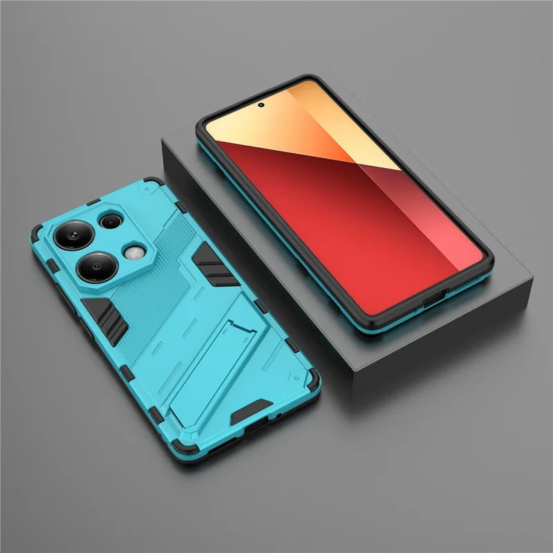 For Xiaomi Redmi Note 13 Pro 4G / Poco M6 Pro 4G Cell Phone Case PC+TPU Back Cover with Kickstand - Baby Blue